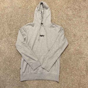 Obey Men’s Grey Hoodie With Lace
